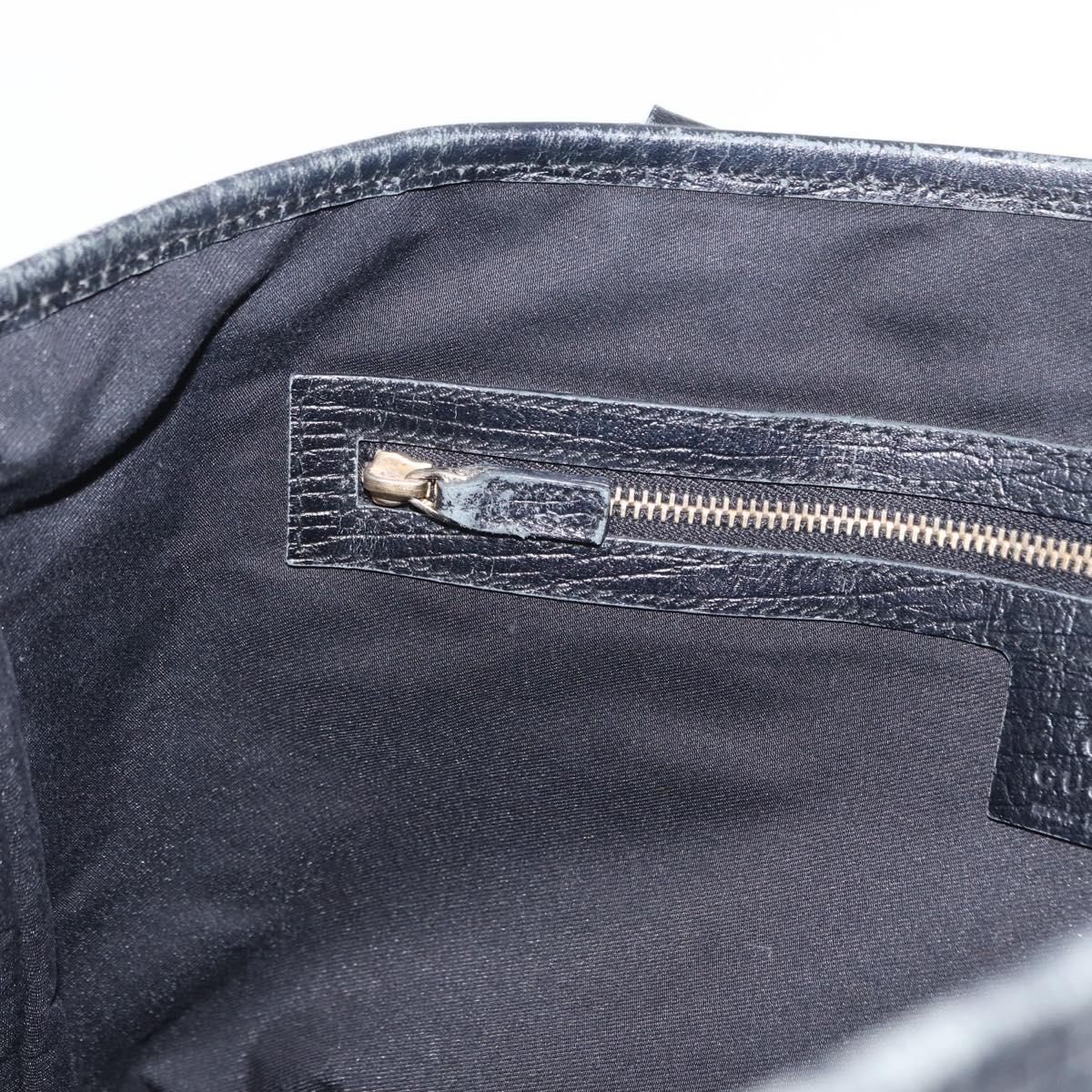 GUCCI GG Canvas Web Sherry Line Tote Bag Black Silver 137396 Auth 156253