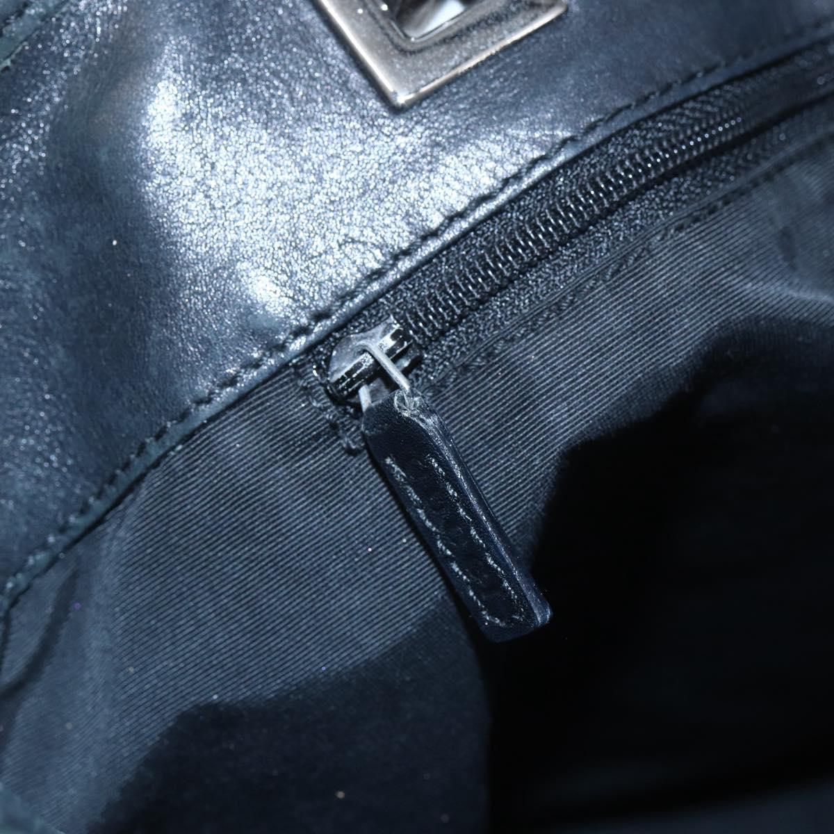 GUCCI GG Canvas Tote Bag Black Silver 31243 Auth 156254