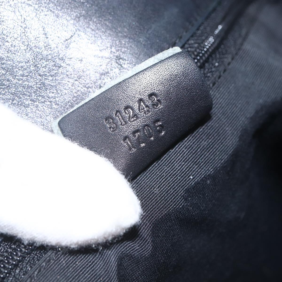 GUCCI GG Canvas Tote Bag Black Silver 31243 Auth 156254