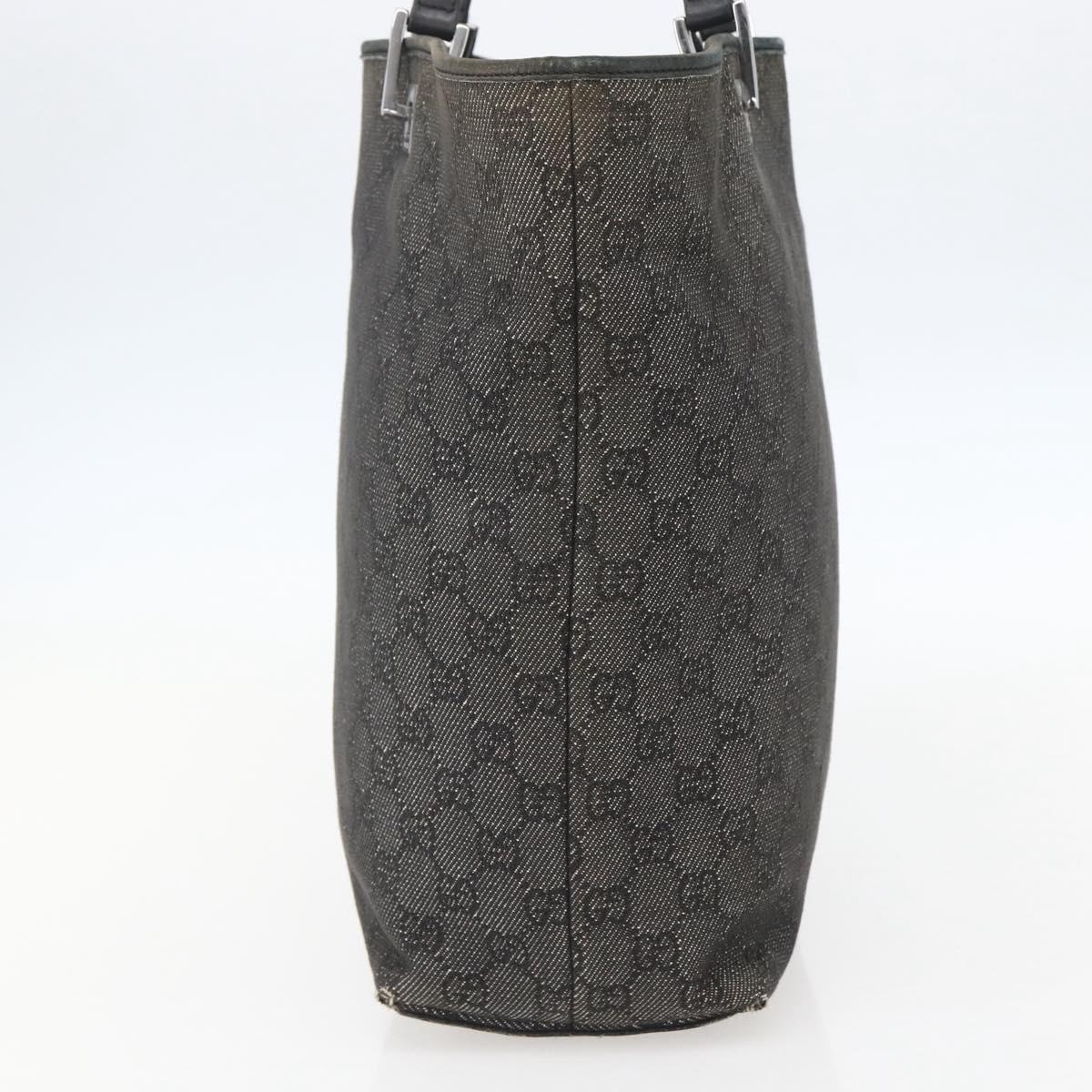 GUCCI GG Canvas Tote Bag Black Silver 31243 Auth 156254