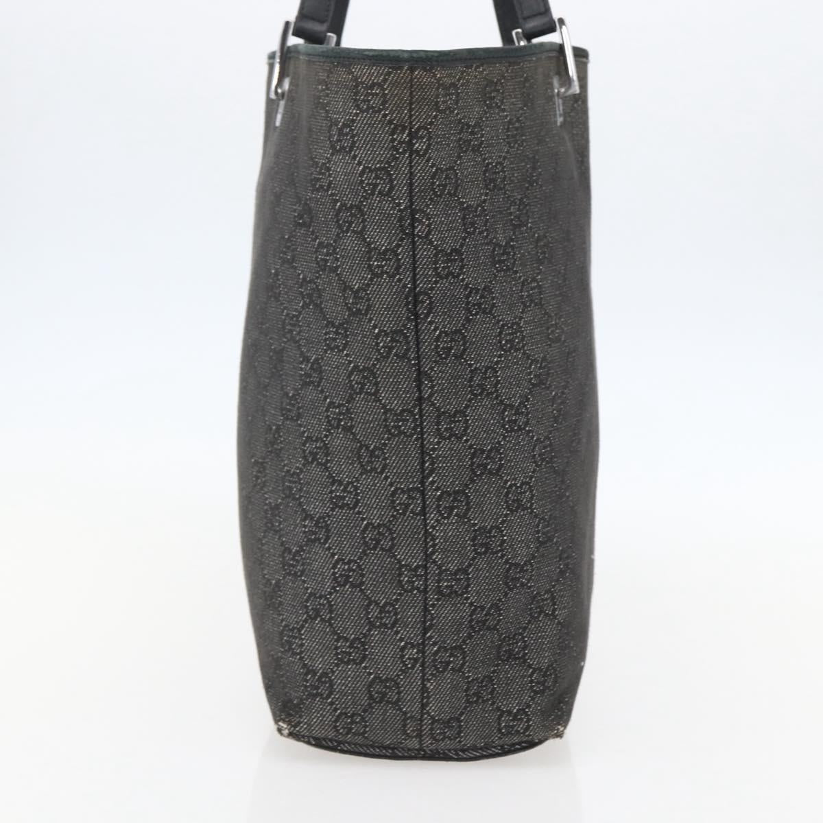 GUCCI GG Canvas Tote Bag Black Silver 31243 Auth 156254