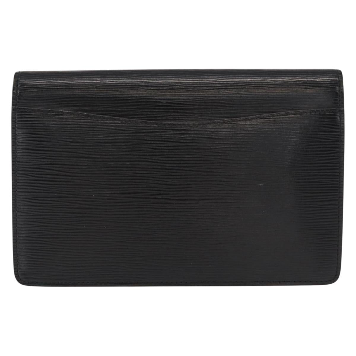 LOUIS VUITTON Epi Montaigne 23 Clutch Bag Black M52662 LV Auth 156258