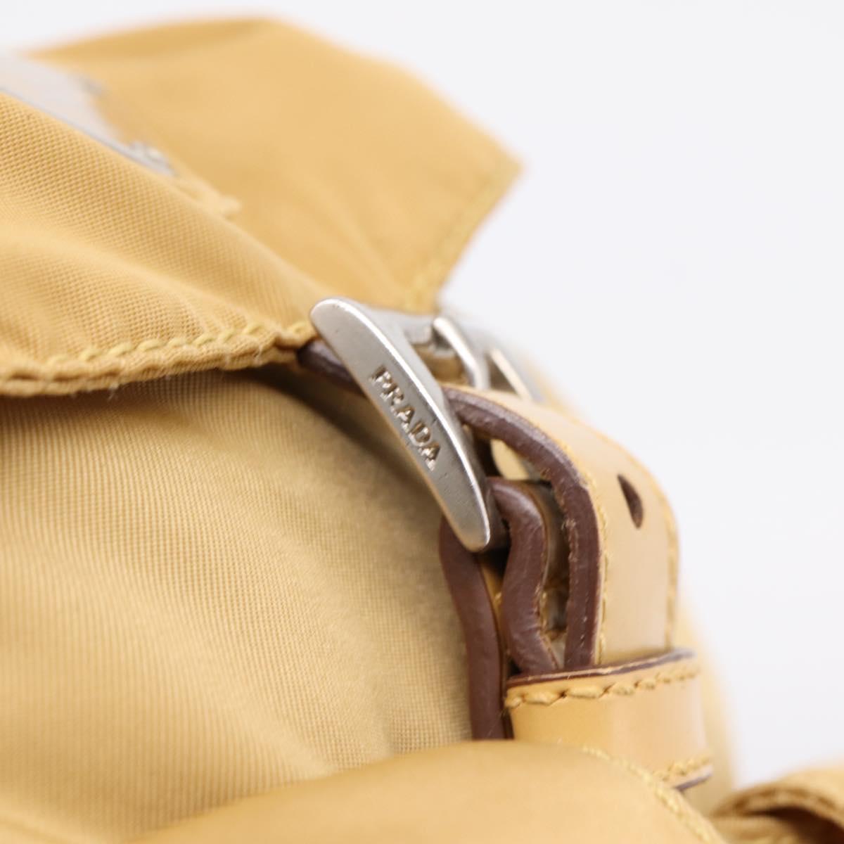 PRADA Backpack Nylon Brown Silver Auth 156266