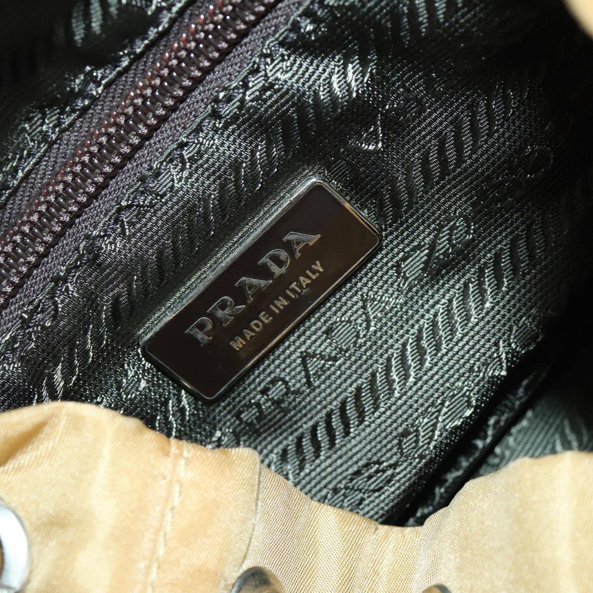 PRADA Backpack Nylon Brown Silver Auth 156266