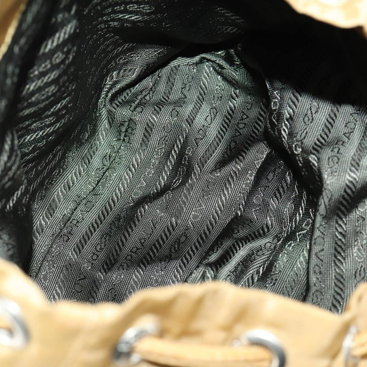 PRADA Backpack Nylon Brown Silver Auth 156266