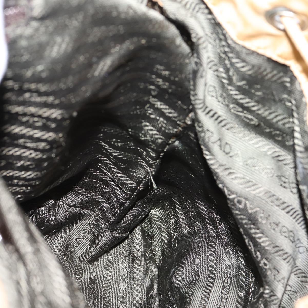 PRADA Backpack Nylon Brown Silver Auth 156266
