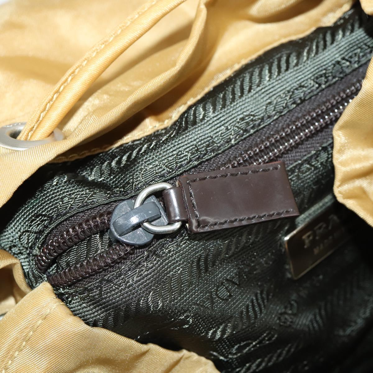 PRADA Backpack Nylon Brown Silver Auth 156266