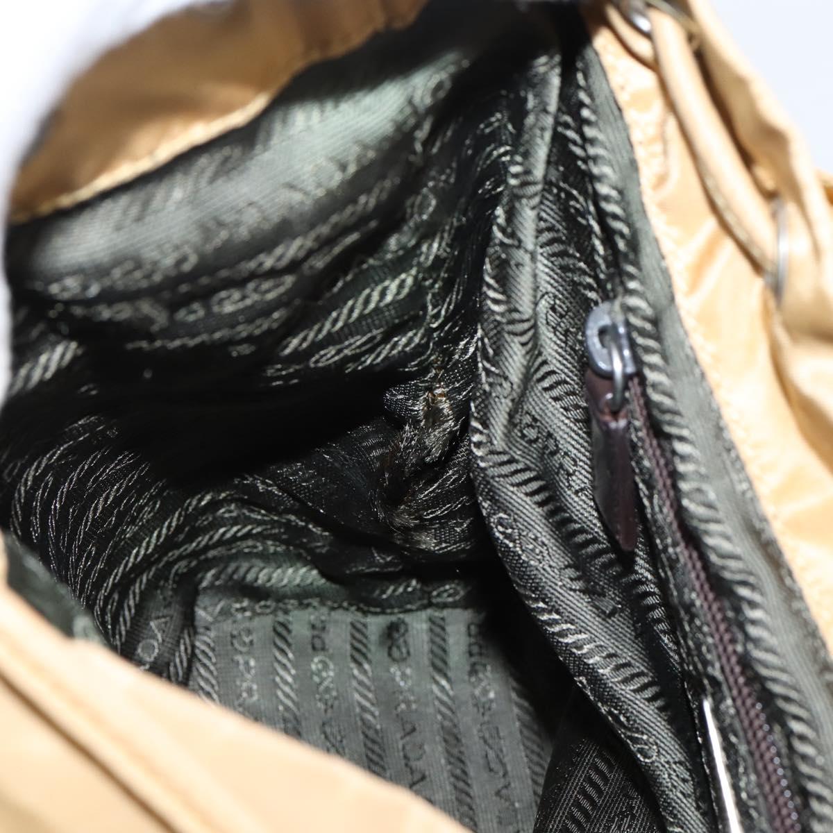 PRADA Backpack Nylon Brown Silver Auth 156266