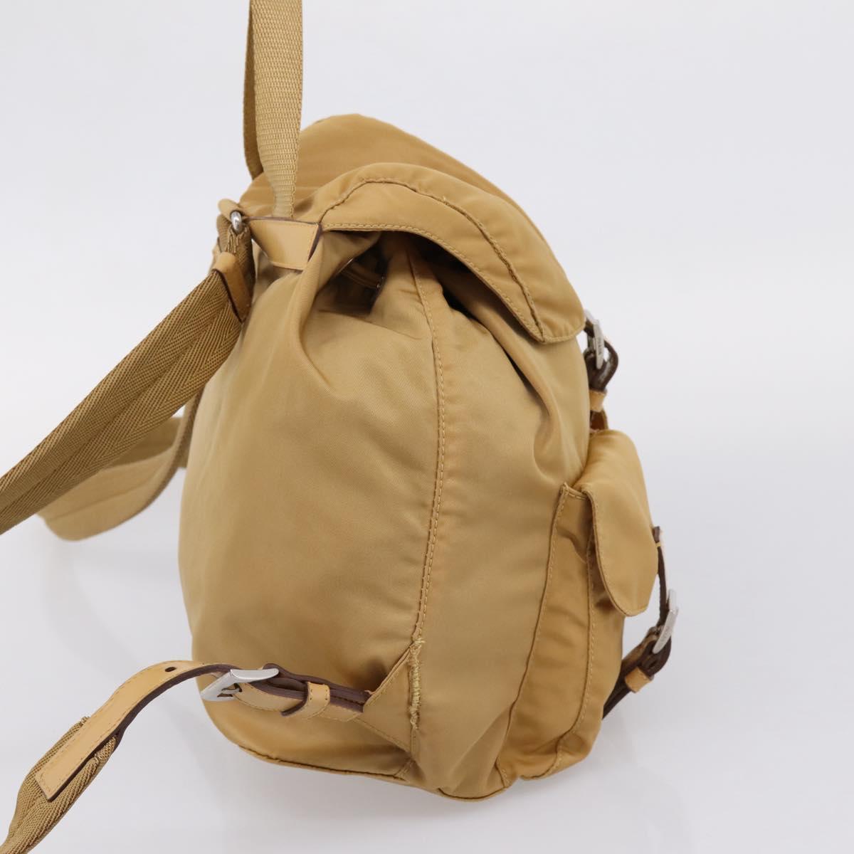 PRADA Backpack Nylon Brown Silver Auth 156266
