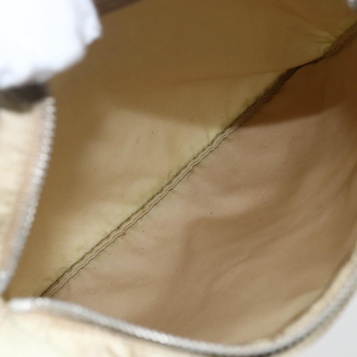 PRADA Shoulder Bag Nylon Beige Silver Auth 156267