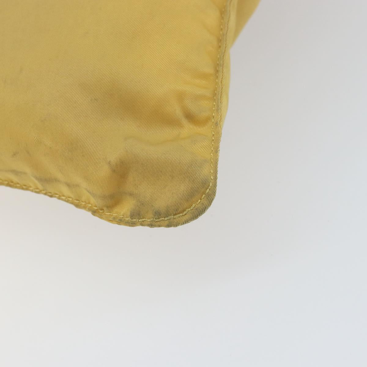 PRADA Shoulder Bag Nylon Yellow Silver Auth 156268