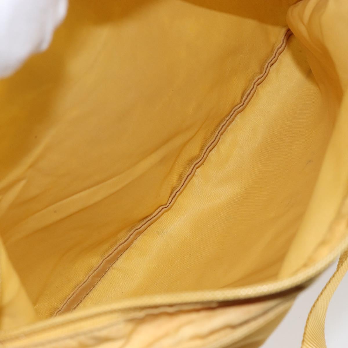PRADA Shoulder Bag Nylon Yellow Silver Auth 156268