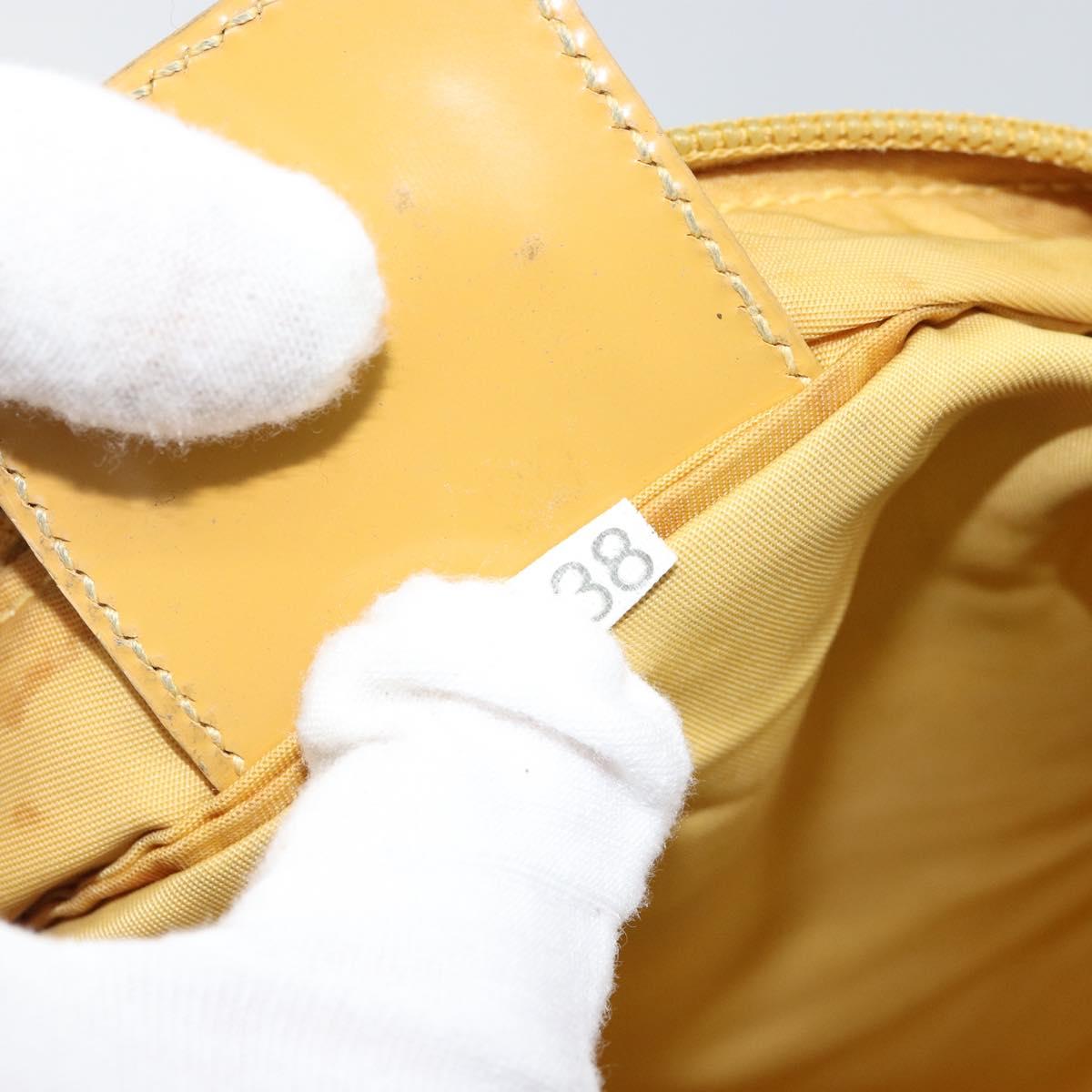 PRADA Shoulder Bag Nylon Yellow Silver Auth 156268