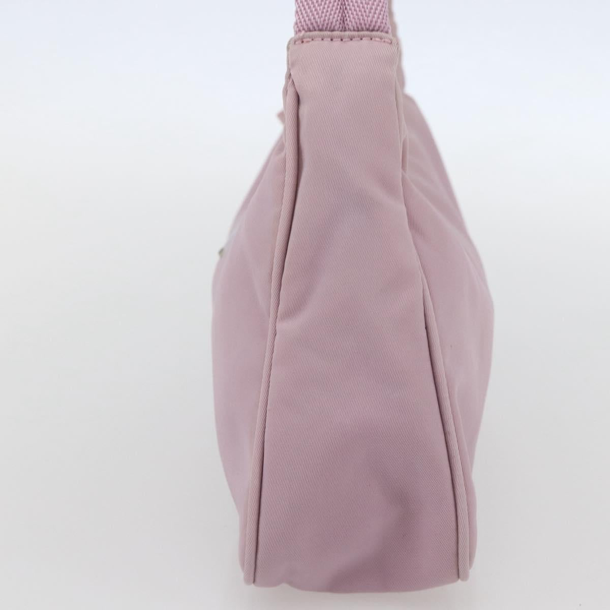 PRADA Hand Bag Nylon Pink Silver Auth 156269