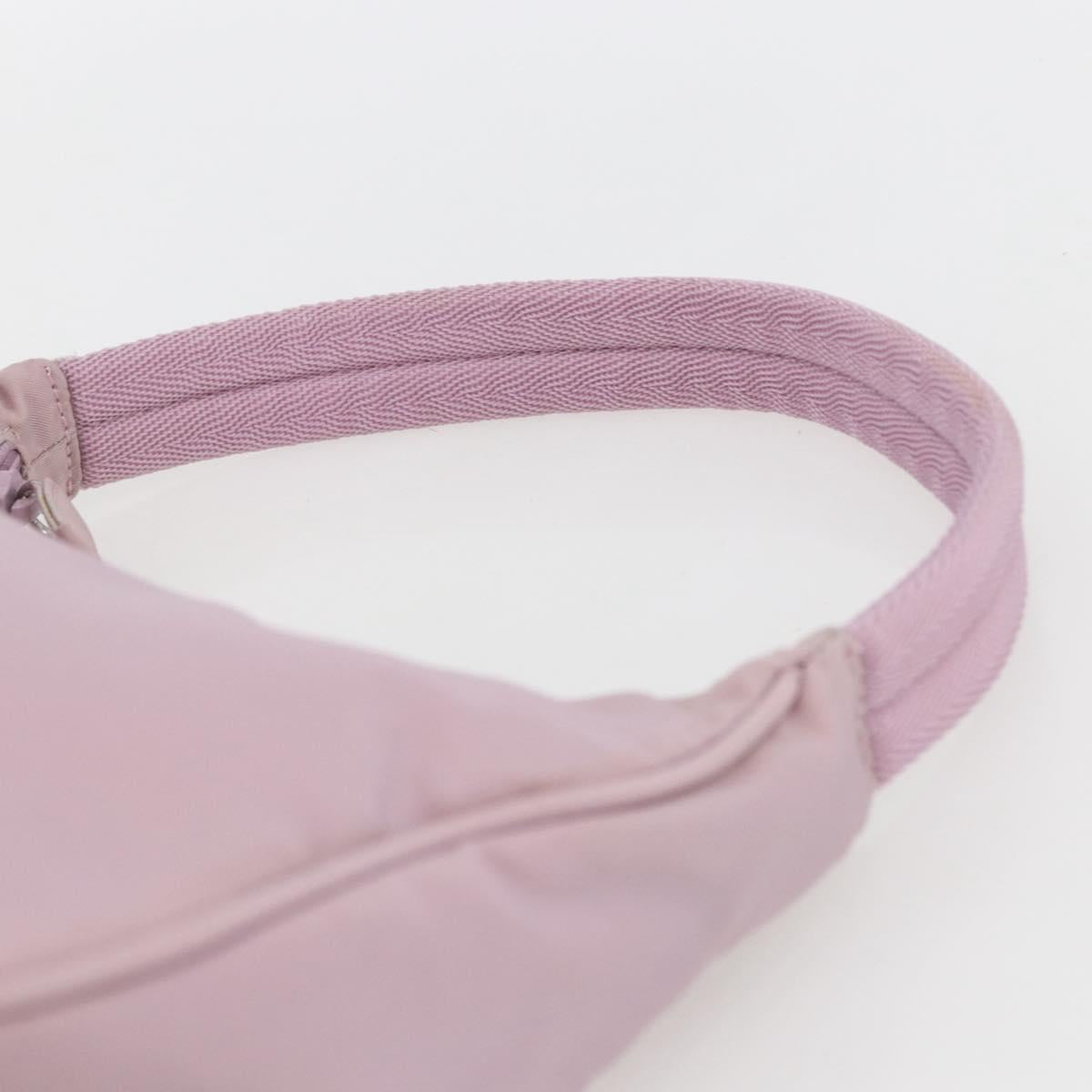 PRADA Hand Bag Nylon Pink Silver Auth 156269