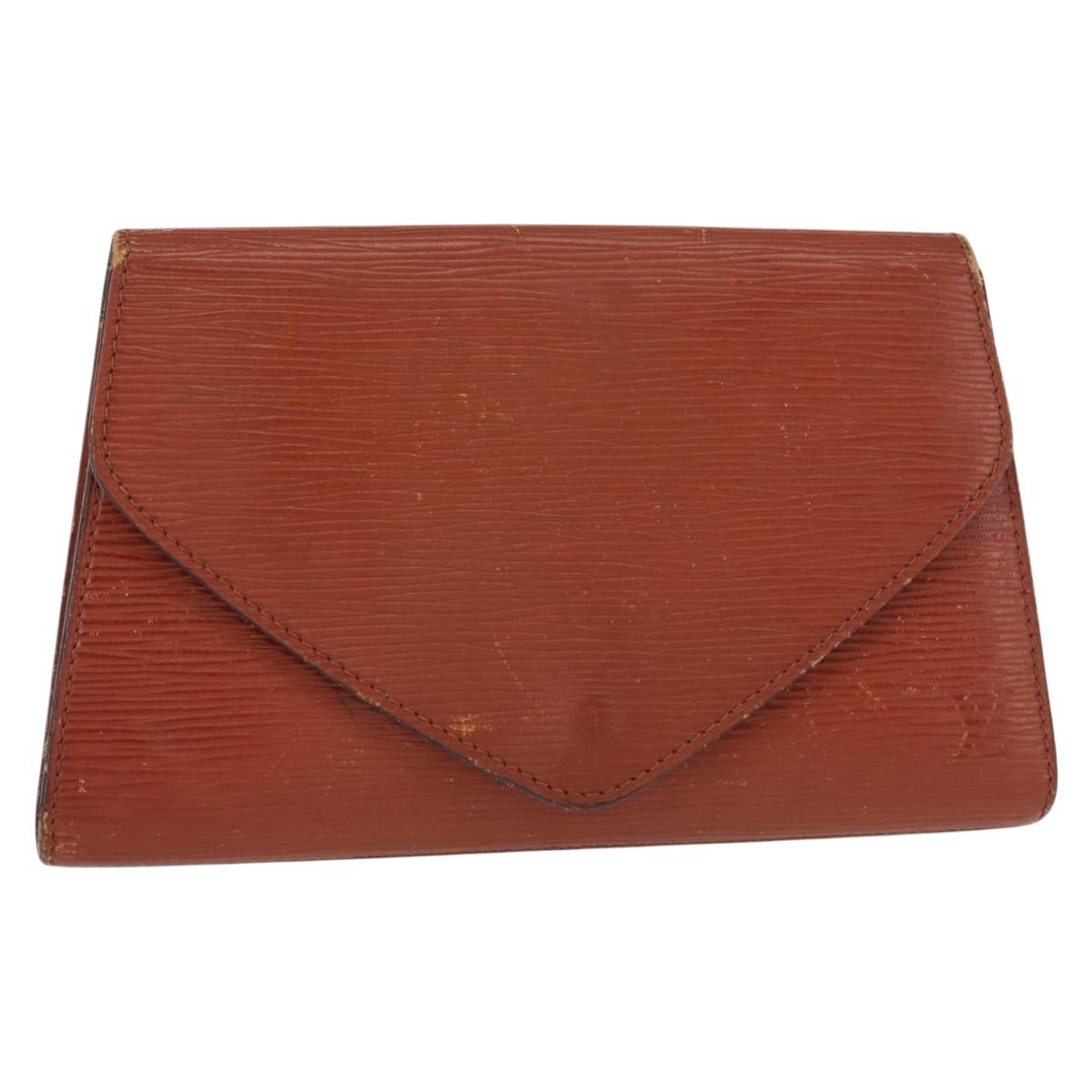 LOUIS VUITTON Epi Art Deco Clutch Bag Brown M52633 LV Auth 156274