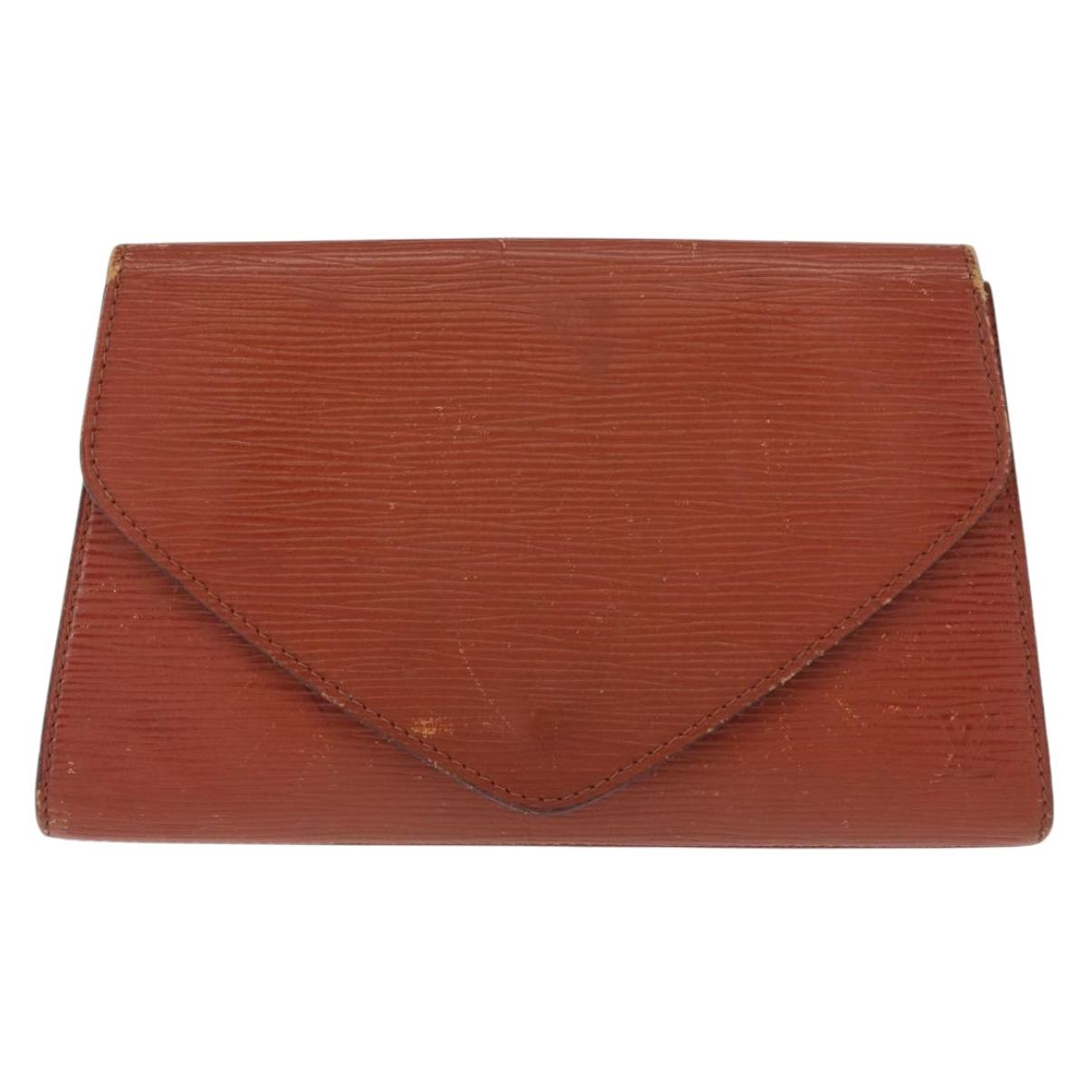 LOUIS VUITTON Epi Art Deco Clutch Bag Brown M52633 LV Auth 156274