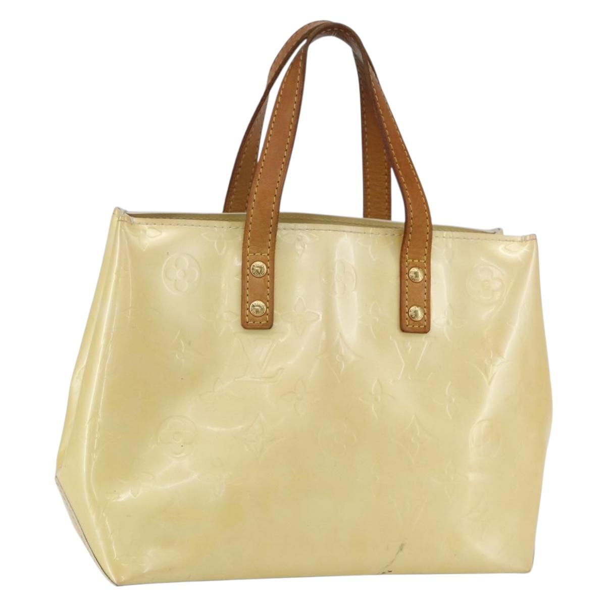 LOUIS VUITTON Monogram Vernis Reade PM Hand Bag Perle M91336 LV Auth 156275