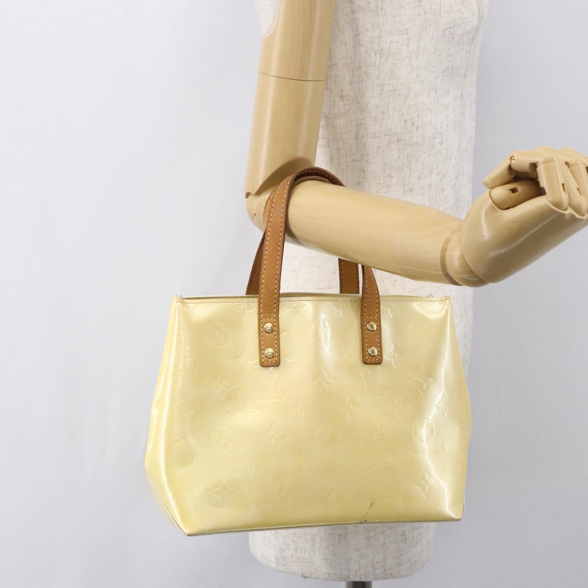 LOUIS VUITTON Monogram Vernis Reade PM Hand Bag Perle M91336 LV Auth 156275