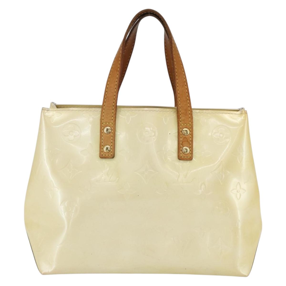 LOUIS VUITTON Monogram Vernis Reade PM Hand Bag Perle M91336 LV Auth 156275