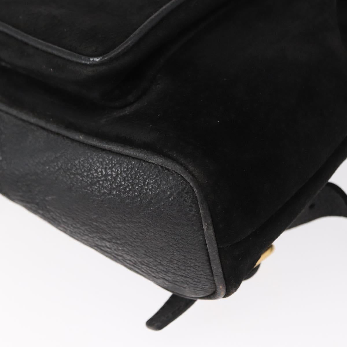 GUCCI Bamboo Backpack Leather Black Gold 003 2058 0030 Auth 156278