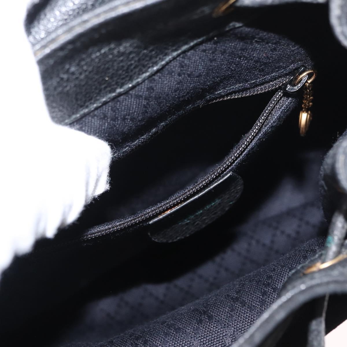 GUCCI Bamboo Backpack Leather Black Gold 003 2058 0030 Auth 156278