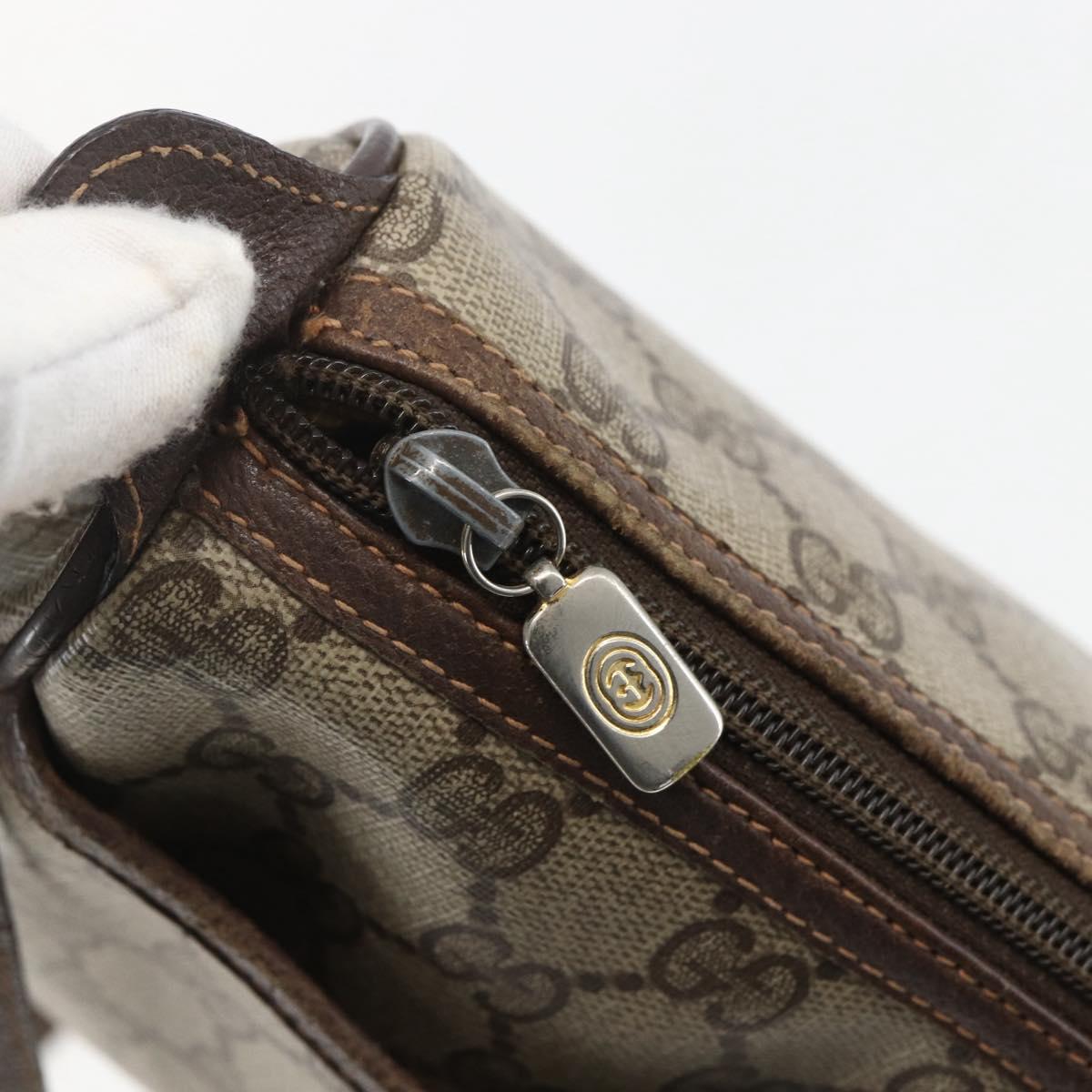 GUCCI GG Supreme Web Sherry Line Bag PVC Beige Gold 89 02 077 Auth 156279