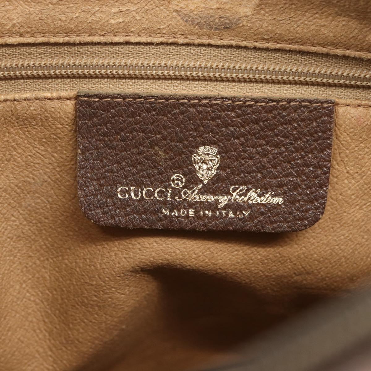 GUCCI GG Supreme Web Sherry Line Bag PVC Beige Gold 89 02 077 Auth 156279