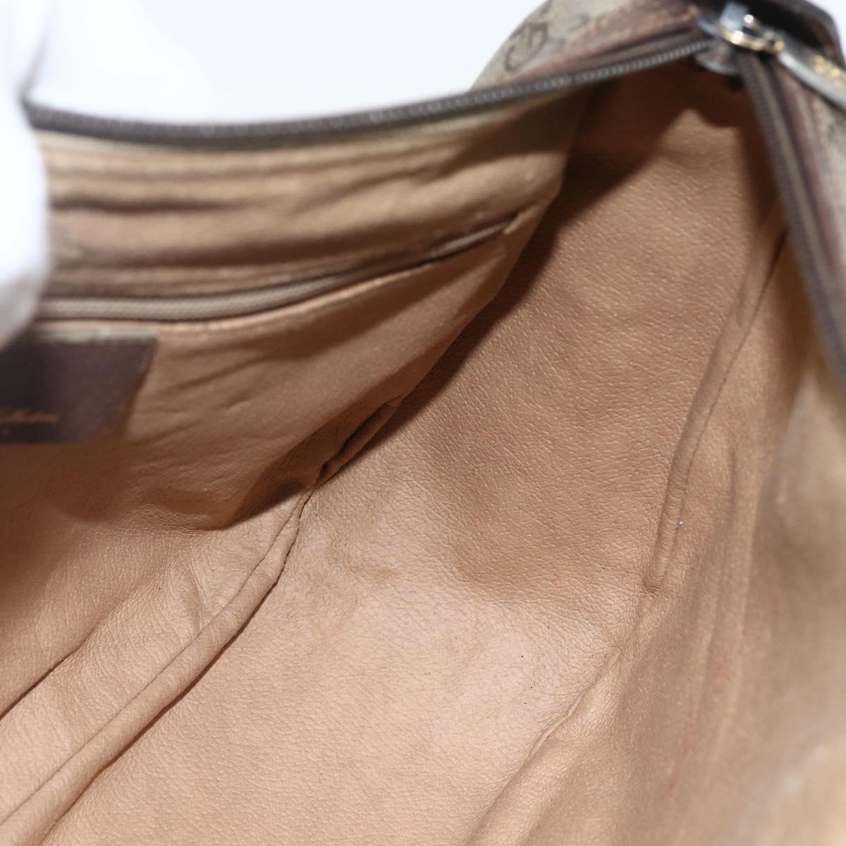 GUCCI GG Supreme Web Sherry Line Bag PVC Beige Gold 89 02 077 Auth 156279