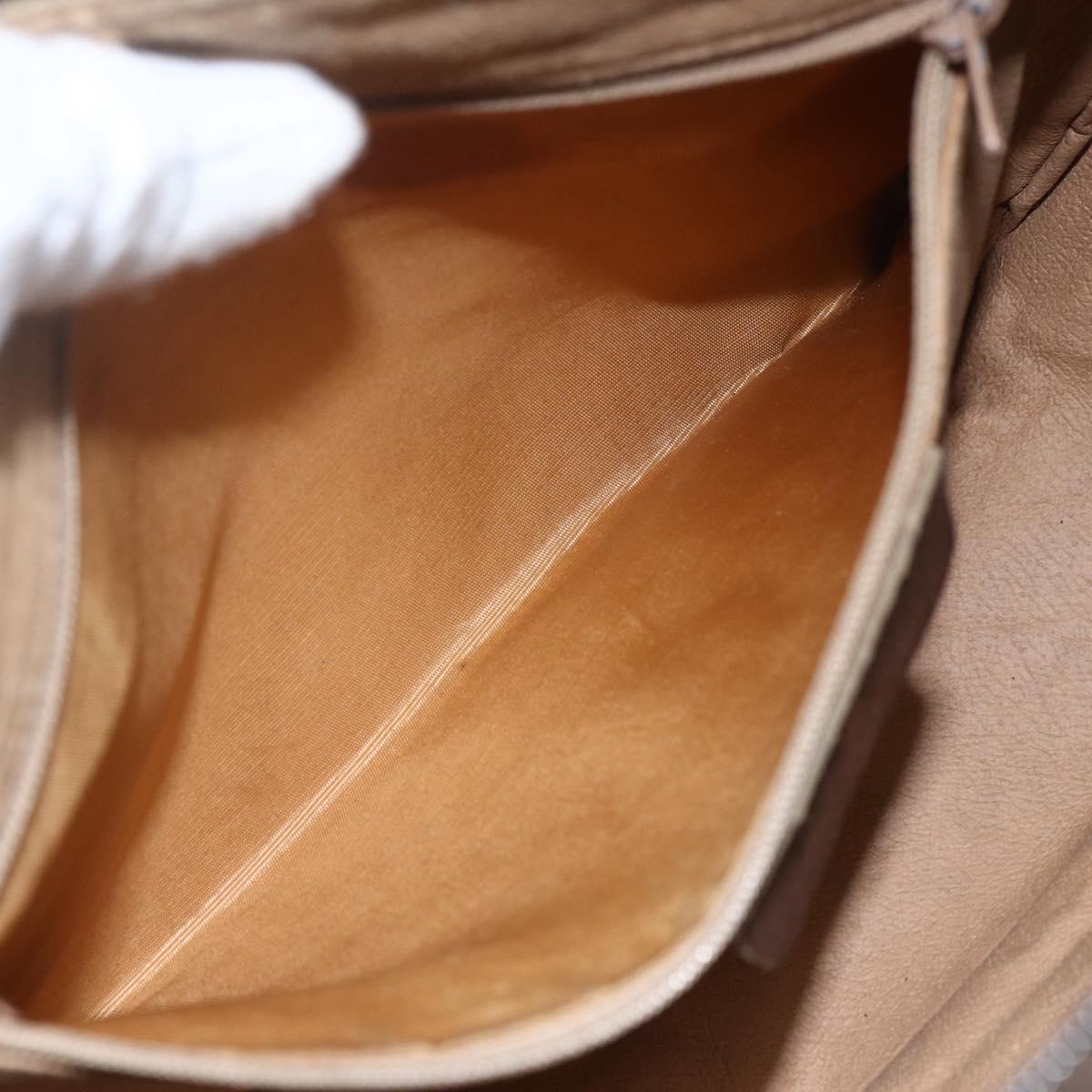 GUCCI GG Supreme Web Sherry Line Bag PVC Beige Gold 89 02 077 Auth 156279