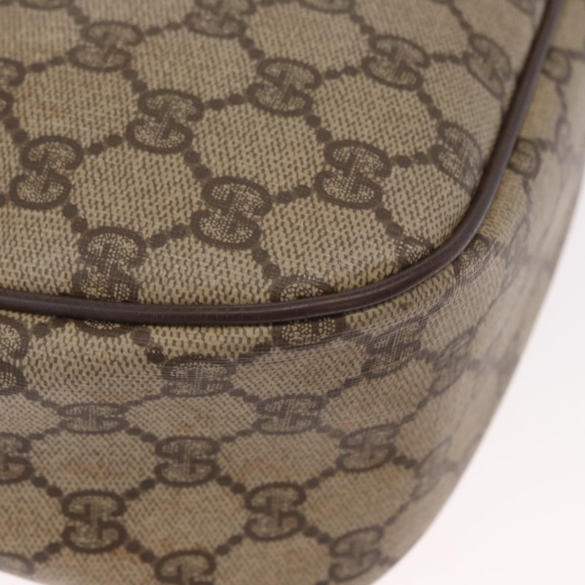 GUCCI GG Supreme Web Sherry Line Bag PVC Beige Gold 89 02 077 Auth 156280