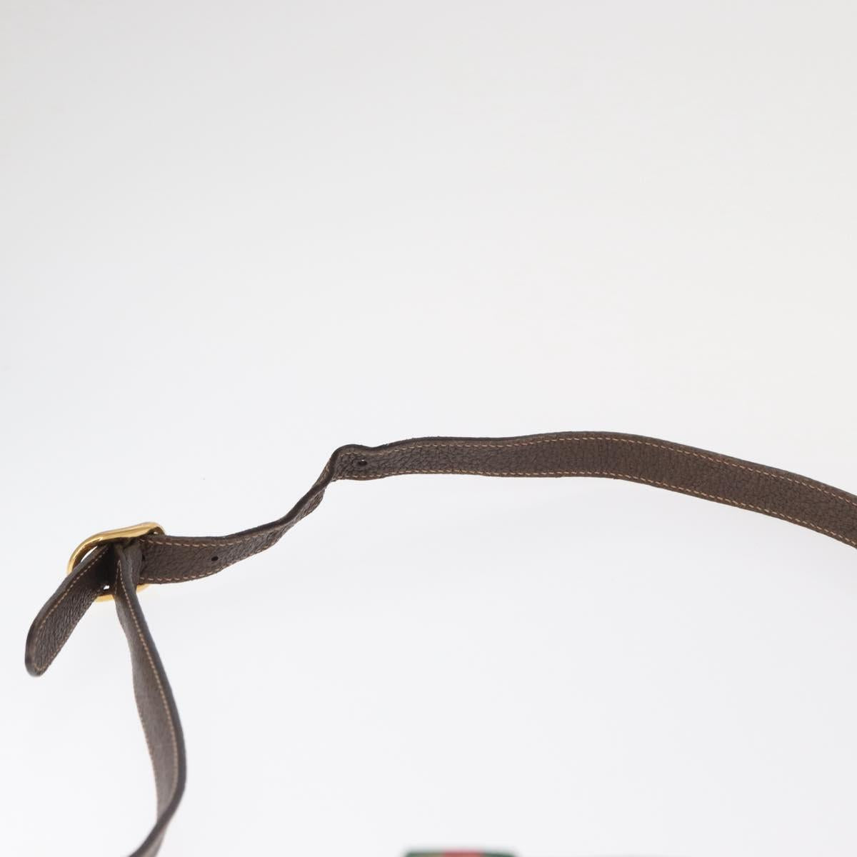 GUCCI GG Supreme Web Sherry Line Bag PVC Beige Gold 89 02 077 Auth 156280