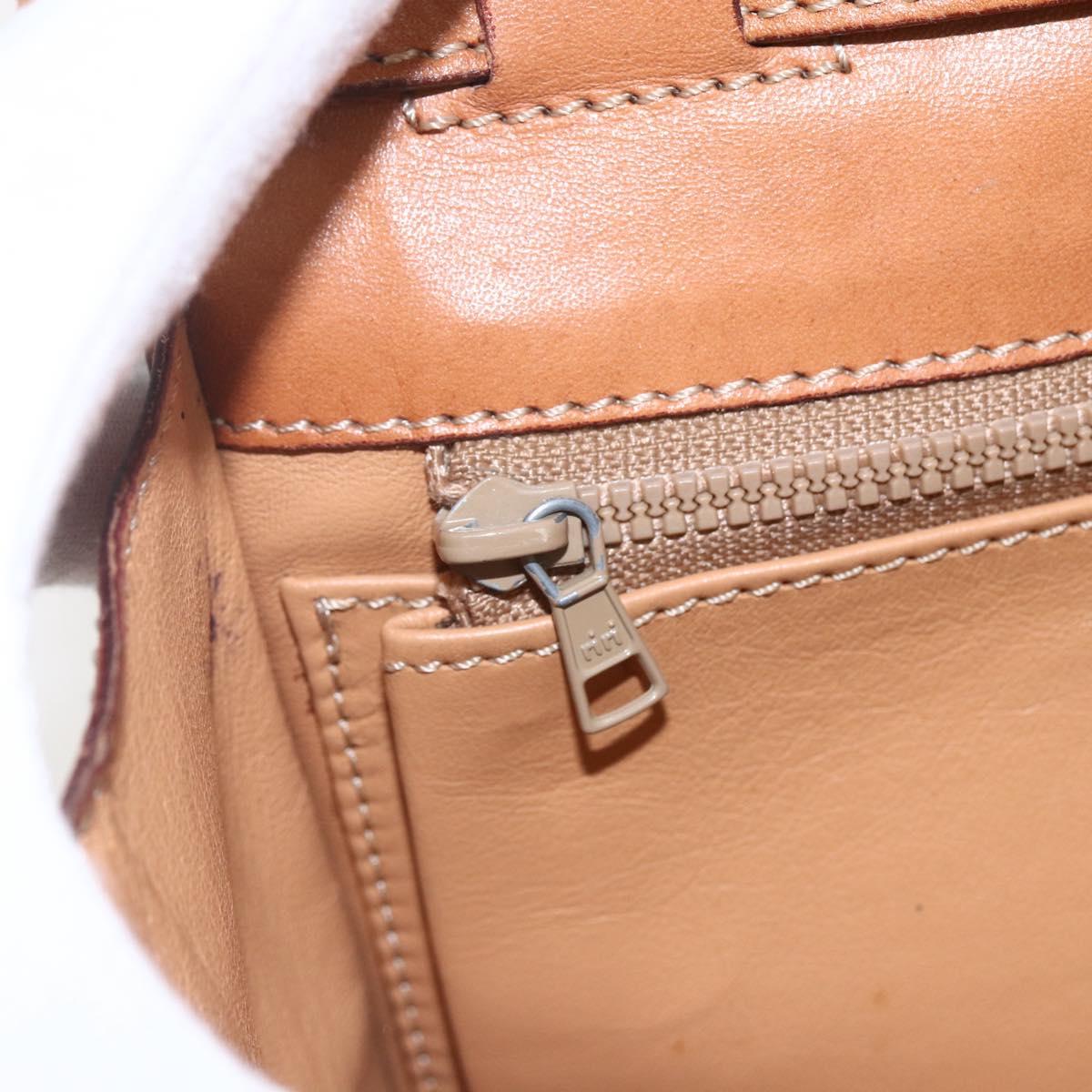 CELINE Macadam Canvas Shoulder Bag PVC Leather Brown Gold Auth 156281