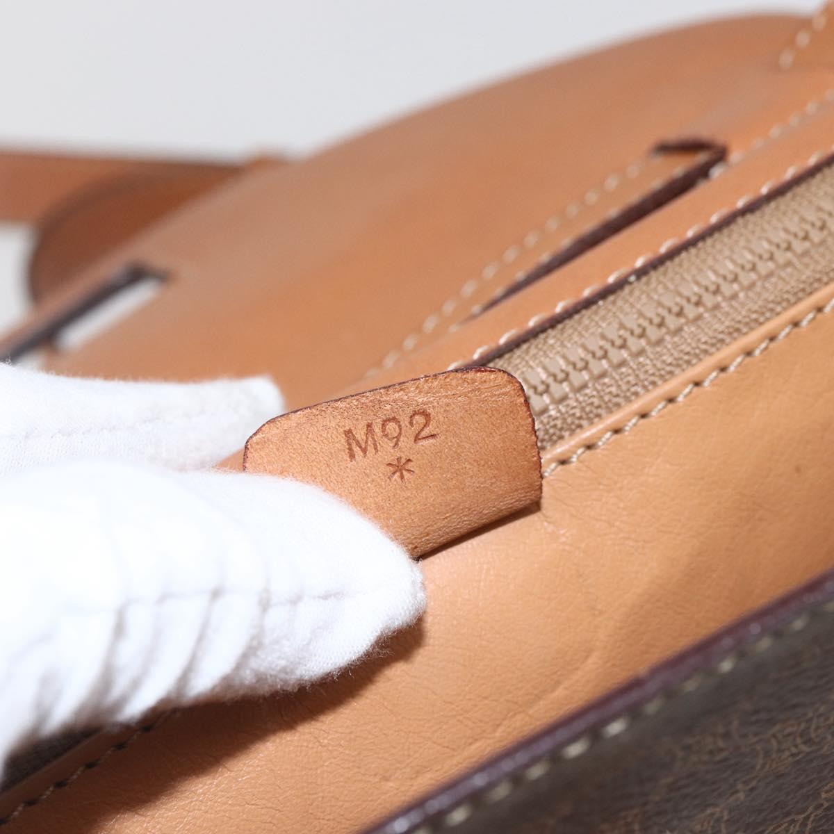 CELINE Macadam Canvas Shoulder Bag PVC Leather Brown Gold Auth 156281