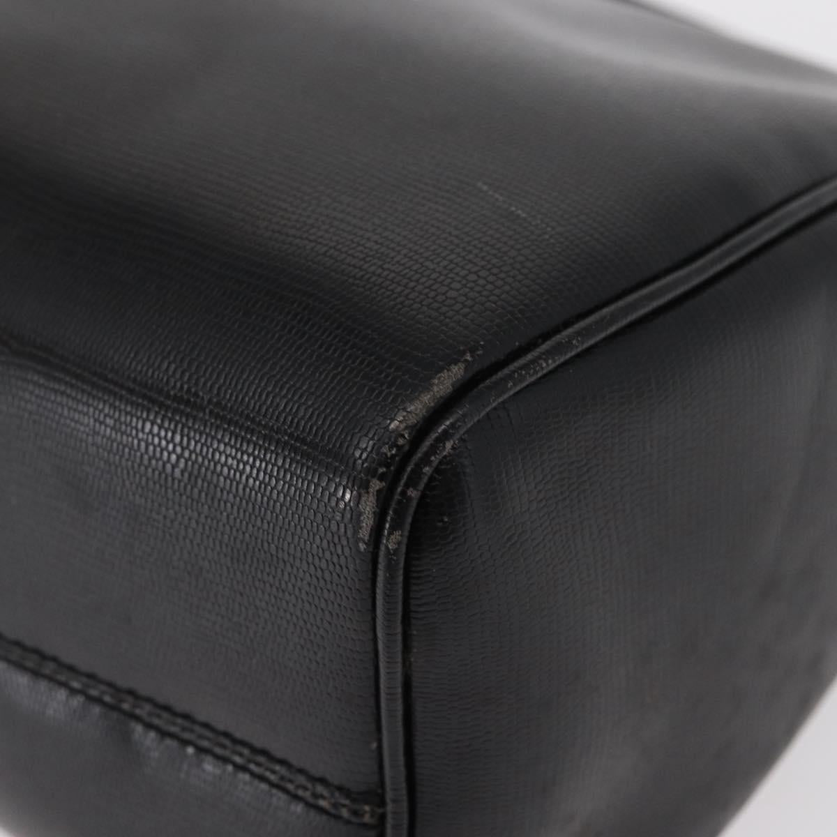 CELINE Circle Shoulder Bag Leather Black Gold Auth 156282