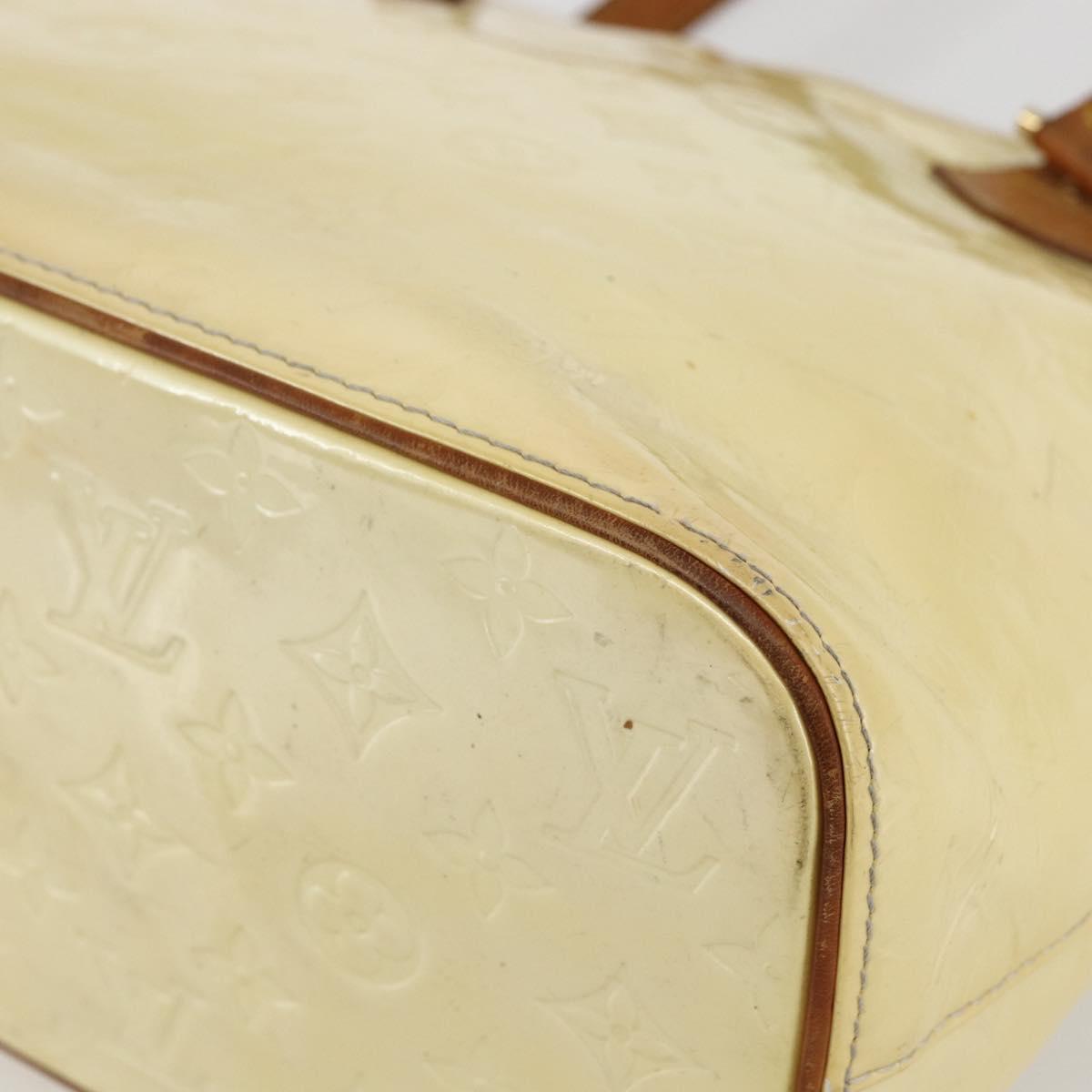 LOUIS VUITTON Monogram Vernis Houston Hand Bag Perle M91342 LV Auth 156285