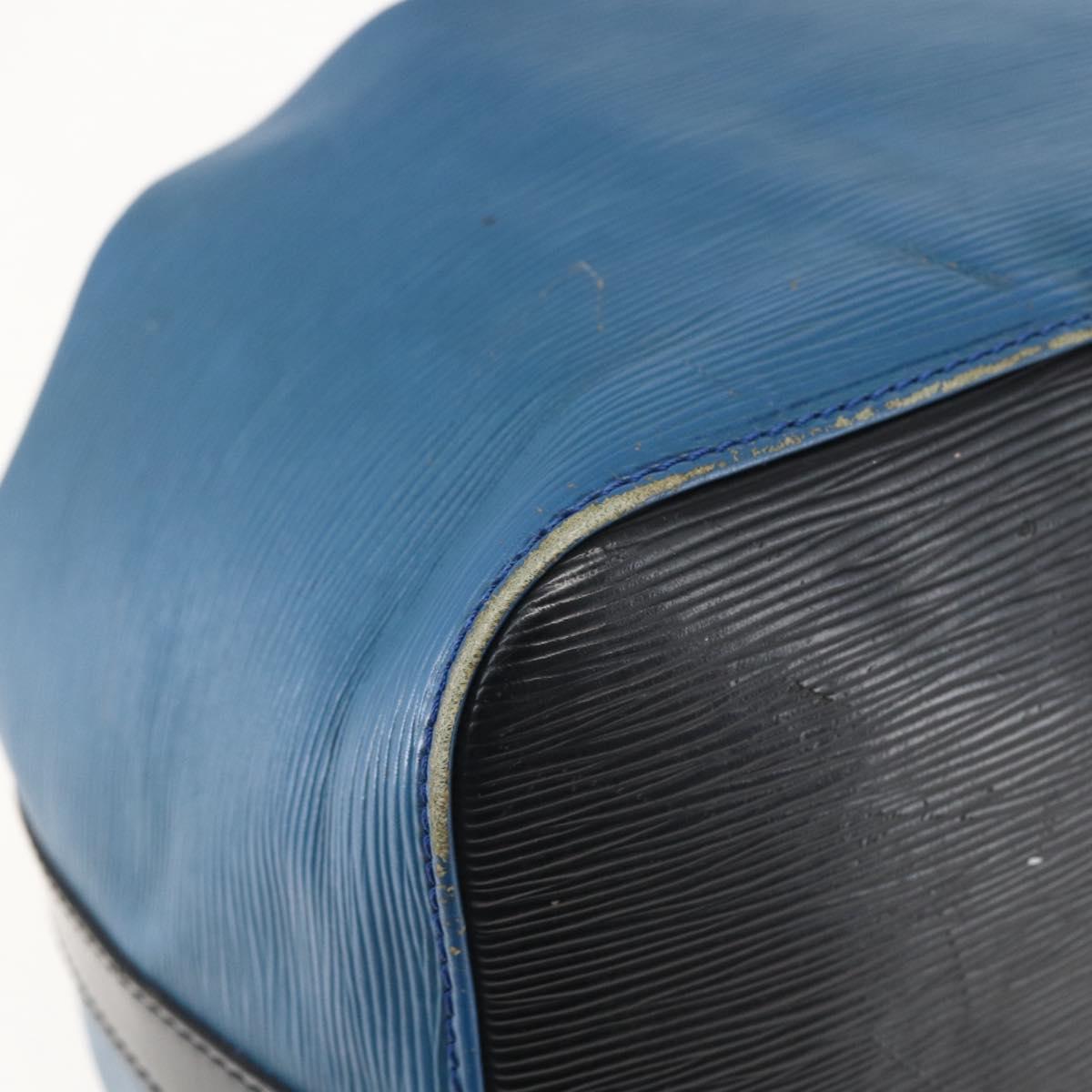 LOUIS VUITTON Epi Petit Noe Bag Bicolor Black Blue M44152 LV Auth 156287