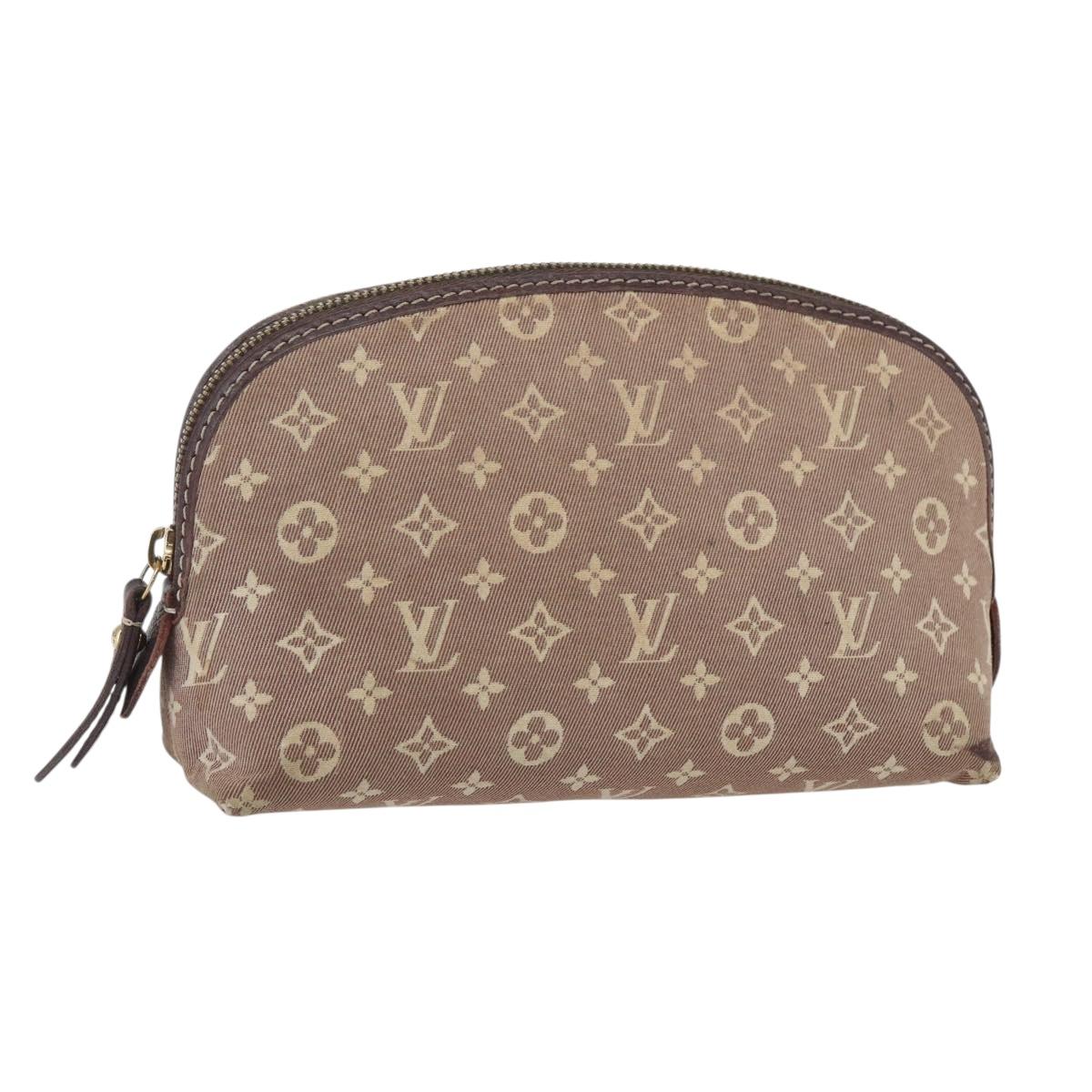 LOUIS VUITTON Monogram Idylle Pochette Cosmetic Pouch Sepia M40377 Auth 156292