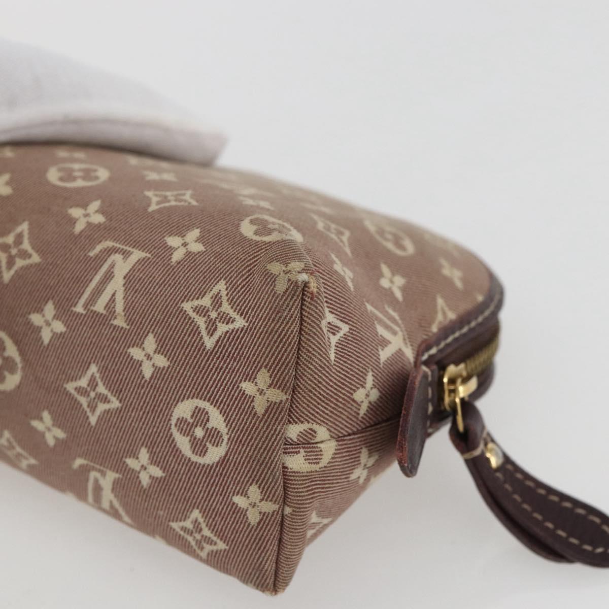 LOUIS VUITTON Monogram Idylle Pochette Cosmetic Pouch Sepia M40377 Auth 156292