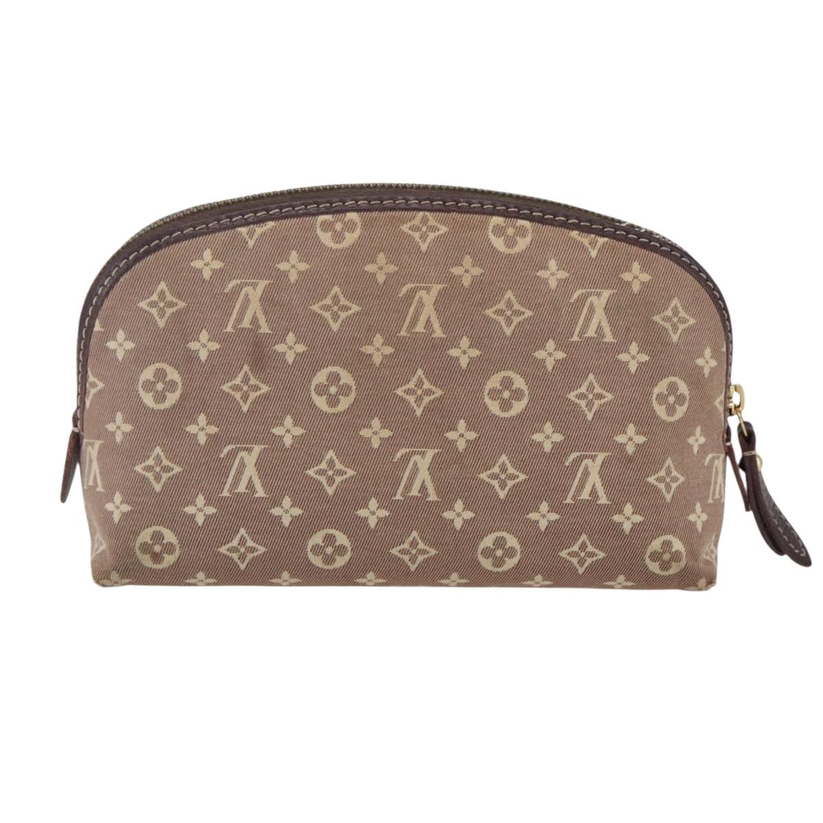 LOUIS VUITTON Monogram Idylle Pochette Cosmetic Pouch Sepia M40377 Auth 156292