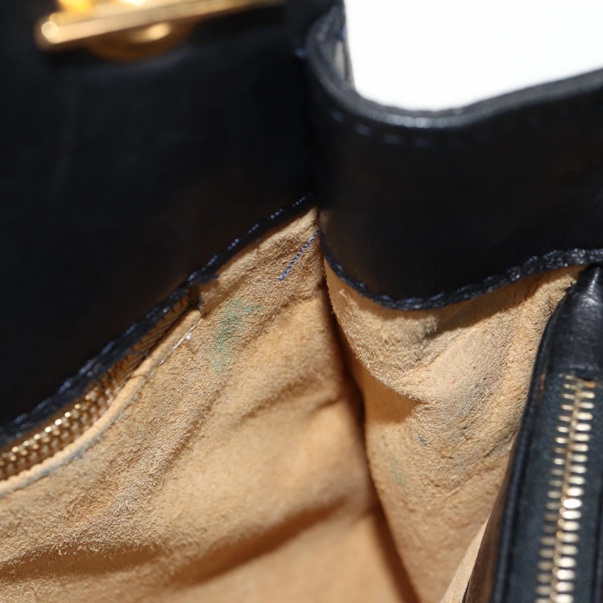 BOTTEGA VENETA INTRECCIATO Shoulder Bag Leather Black Gold Auth 156326V