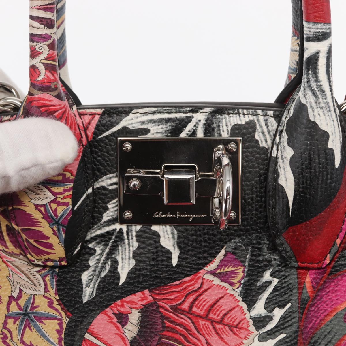 Salvatore Ferragamo Hand Bag Leather 2way Silver Pink Auth 156332SAM