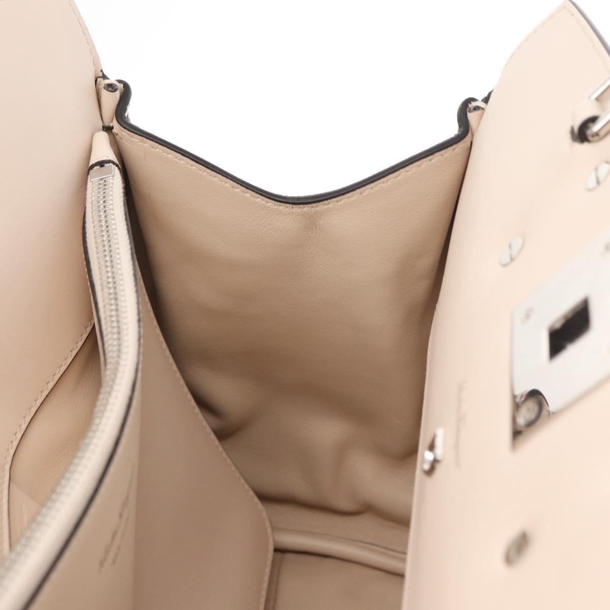 Salvatore Ferragamo Hand Bag Leather 2way Silver Pink Auth 156332SAM