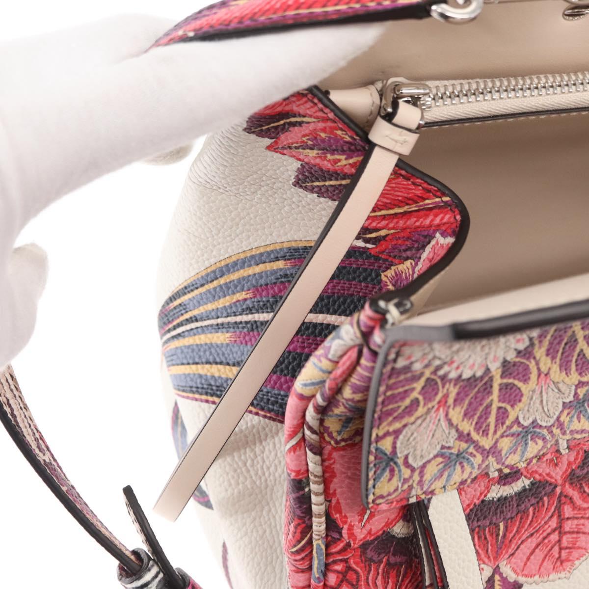 Salvatore Ferragamo Hand Bag Leather 2way Silver Pink Auth 156332SAM