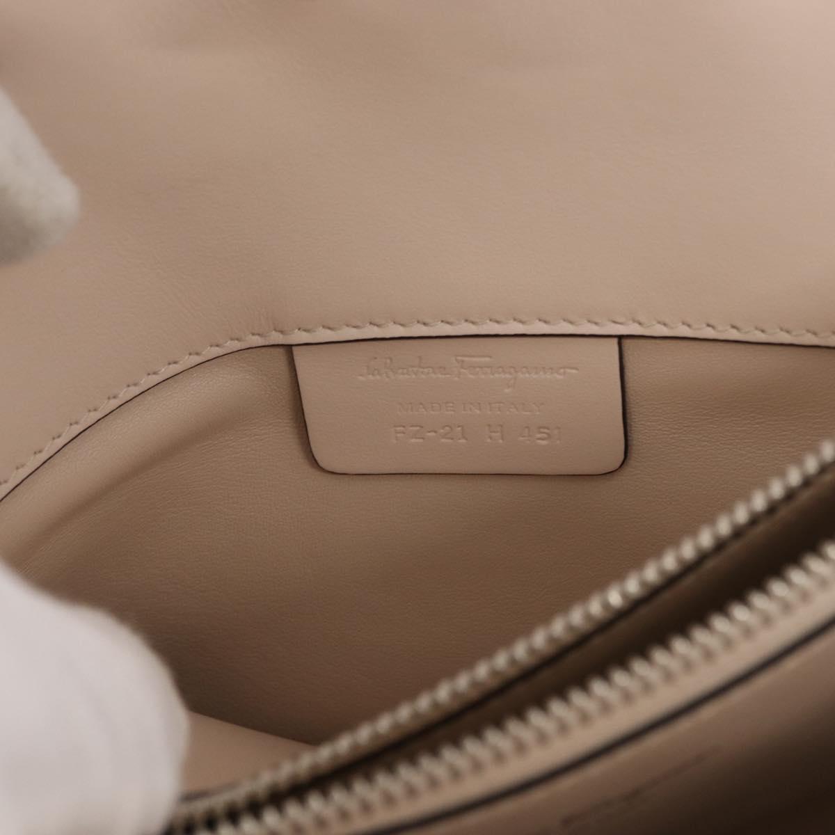 Salvatore Ferragamo Hand Bag Leather 2way Silver Pink Auth 156332SAM