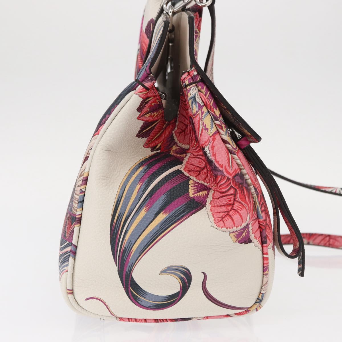 Salvatore Ferragamo Hand Bag Leather 2way Silver Pink Auth 156332SAM