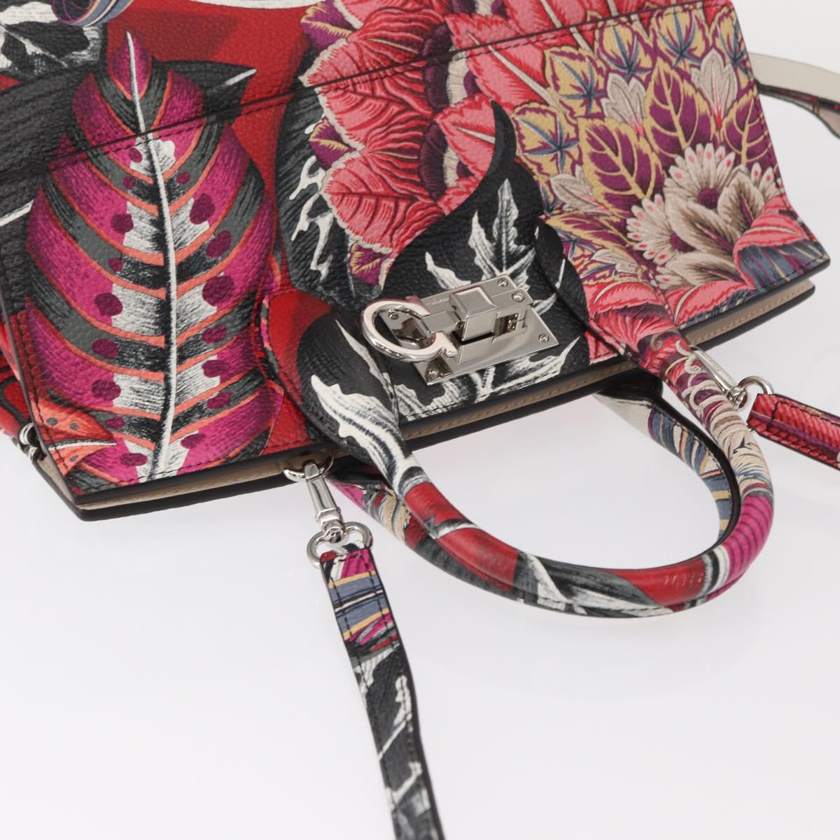 Salvatore Ferragamo Hand Bag Leather 2way Silver Pink Auth 156332SAM