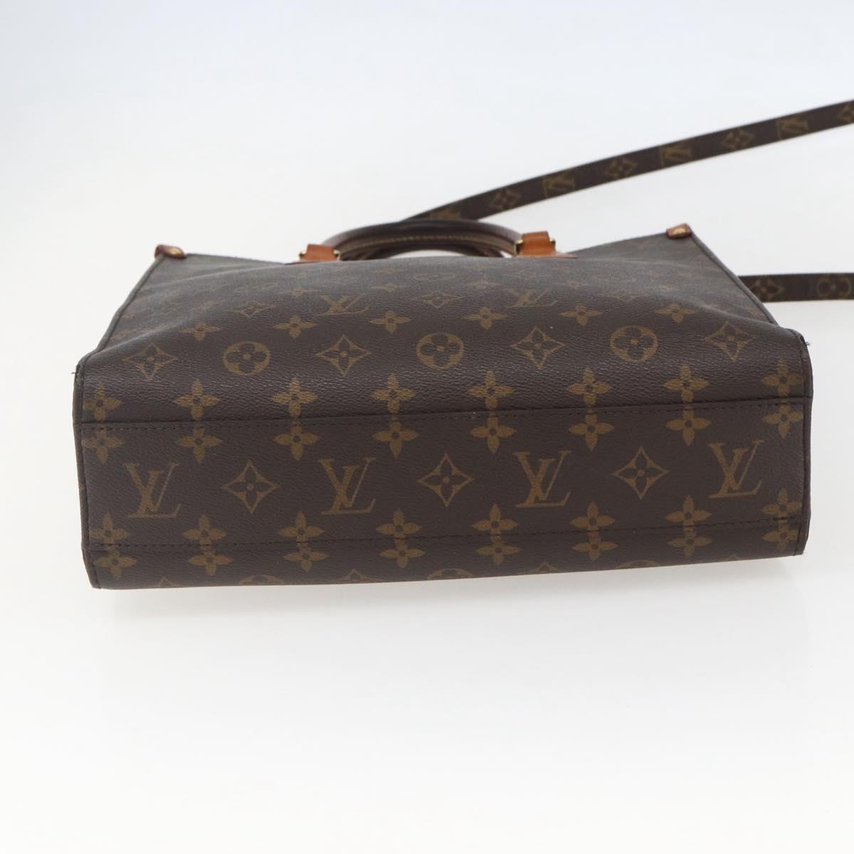 LOUIS VUITTON Monogram Sac Plat PM Hand Bag M51140 LV Auth 156344