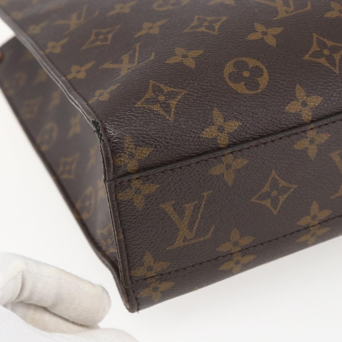 LOUIS VUITTON Monogram Sac Plat PM Hand Bag M51140 LV Auth 156344