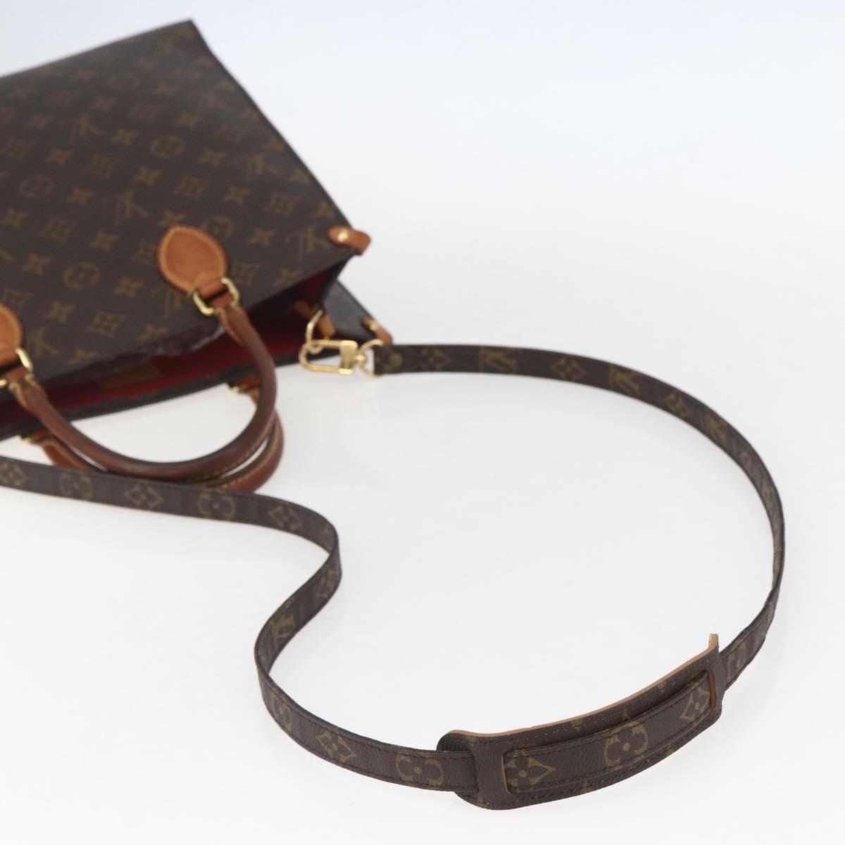 LOUIS VUITTON Monogram Sac Plat PM Hand Bag M51140 LV Auth 156344